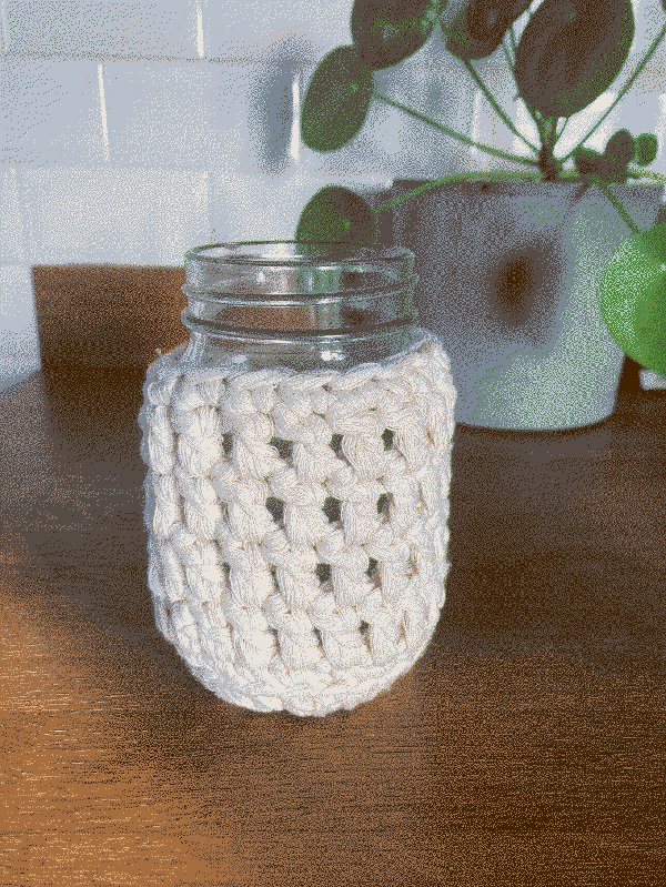 a jar snuggled up in one of our cozies